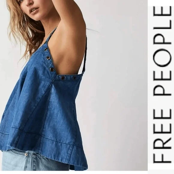 NWT Free People Zinnia Swing Tank blue - Picture 3 of 16